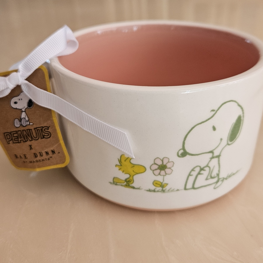 Rae Dunn Peanuts Snoopy Pink Soup Bowl - Brand New w/ Tag